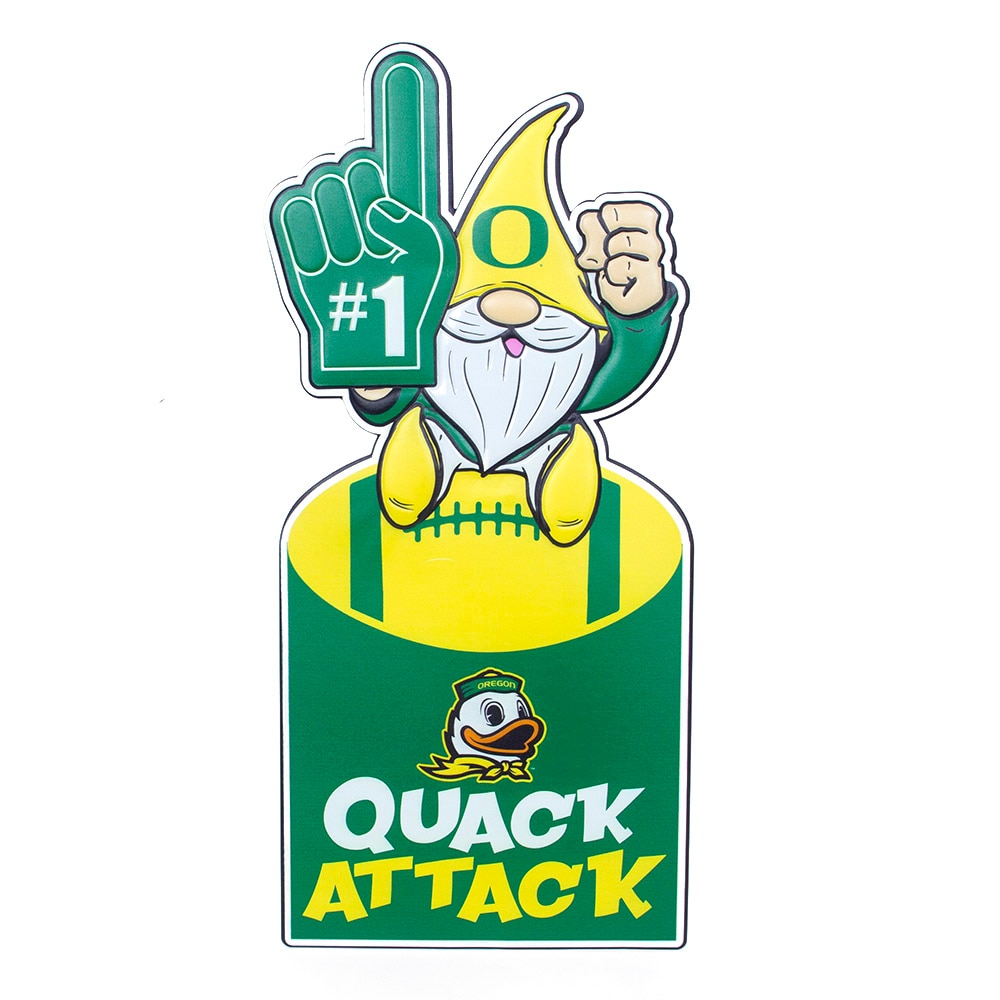 Go Ducks, Green, Garden & Patio, Metal, Home & Auto, 21"x10", Football, Evergreen, 2-in-1, Decor, Gnome, #1, Sign, 943063